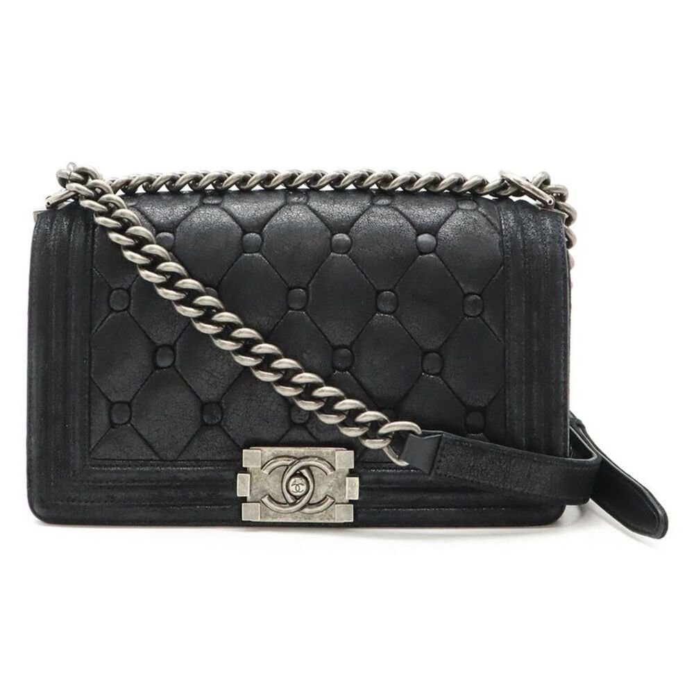 Chanel Boy Matelasse Suede Leather Chain Bag
